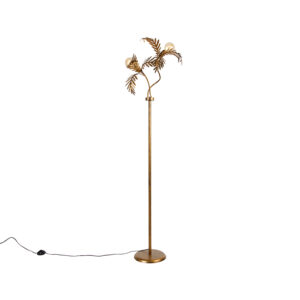 Vintage stojací lampa zlatá 2-světlo – Botanica