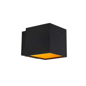 Sada 2 designových nástěnných svítidel černá / zlatá vč. LED – Caja