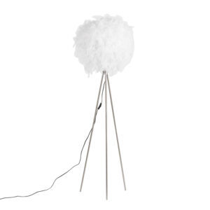 Romantická stojací lampa bílá – peří
