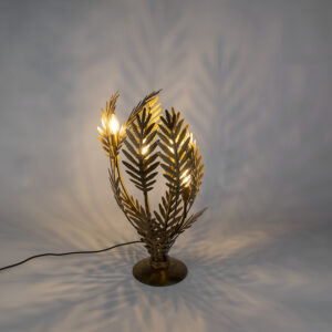 Vintage stolní lampa velká zlatá – Botanica