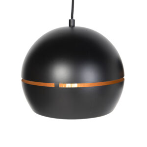 Designová závěsná lampa černá se zlatým vnitřním 3 světlem - Buell