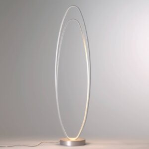 Bopp Flair – eliptická LED stojací lampa, alu