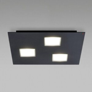 Fabbian Quarter – černé LED stropní svítidlo 3zdr
