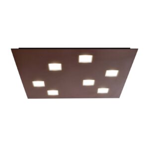 Fabbian Quarter – hnědé LED stropní svítidlo 7zdr