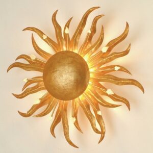 Nástěnné světlo Slunce Ø 45 cm zlaté