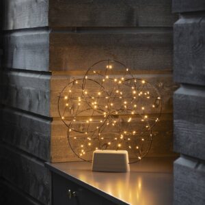 LED dekorační světlo 5 malých kruhů dřevěná noha