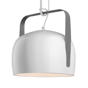 Karman Bag – bílé nástěnné světlo, Ø 32 cm, hladké
