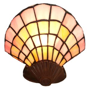Deko-stolní lampa 6000,skleněná mušle styl Tiffany