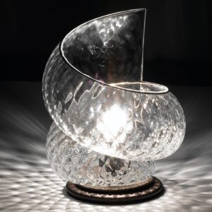 Stolní lampa Chiocciola s čirým sklem