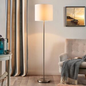 Parsa – stojací lampa s bílým textilním stínítkem