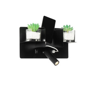 Moderní nástěnné svítidlo černé včetně LED s USB - Thijs