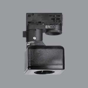 ERCO 3fázový adaptér se zásuvkou Schuko, černá