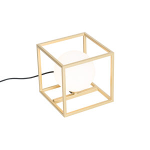 Designová stolní lampa zlatá s bílou – Aniek