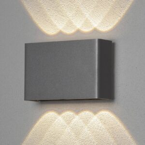 LED nástěnné světlo Chieri, 8 zdroje antracit