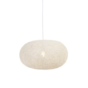 Venkovská závěsná lampa bílá 50 cm – Corda Flat