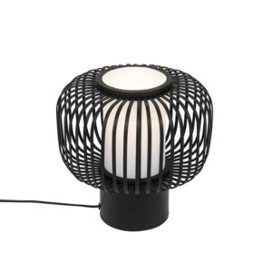 Moderní stolní lampa černá s bambusem – Bambuk