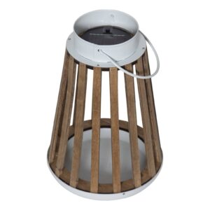 LED solární stolní lampa Catania z březového dřeva