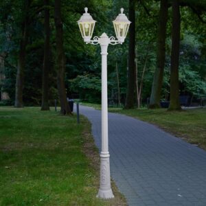 Bílé stožárové LED svítidlo Artu Rut, 2 zdroje E27