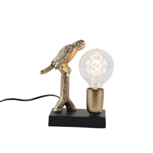 Art deco stolní lampa černá se zlatem 23 cm – Pajaro
