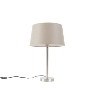 Moderní stolní lampa z oceli s tupým odstínem 35 cm – Simplo