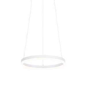 Designové závěsné svítidlo bílé 40 cm včetně LED 3 stupňové stmívatelné – Anello