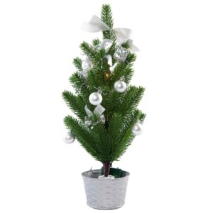 LED vánoční stromek se stříbrnou výzdobou