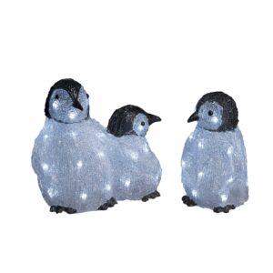 LED akrylová rodinka tučňáků 3ks