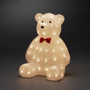 LED dekorace Teddybär čirá IP44 výška 38 cm