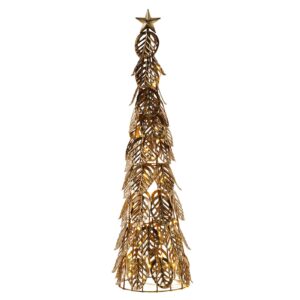 LED dekorační strom Kirstine, zlatá, výška 53,5 cm