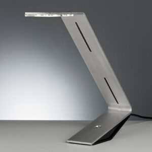 TECNOLUMEN Flad – stolní lampa LED, stříbrnošedá