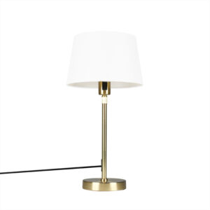 Stolní lampa zlatá / mosaz s odstínem bílá 25 cm nastavitelná – Parte
