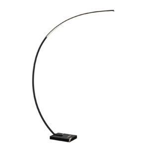 Lindby Kendra LED oblouková stojací lampa, černá