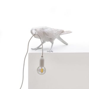 LED deko stolní lampa Bird Lamp, hrající, bílá