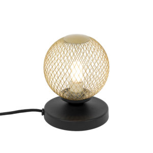 Moderní stolní lampa černá se zlatem – Athens Wire