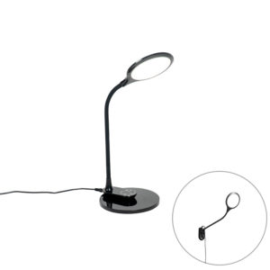 Stolní a nástěnná lampa černá včetně LED s dotykovým stmívačem – Joni