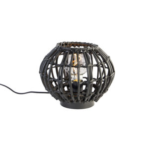 Venkovská stolní lampa černá 25 cm - Canna