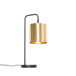Moderní stolní lampa černá se zlatou - Lofty
