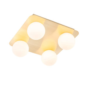 Moderní koupelnové stropní svítidlo mosazné čtvercové 4-světelné – Cederic