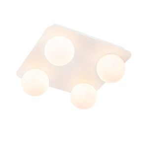 Moderní koupelnové stropní svítidlo bílé čtvercové 4-světlo – Cederic