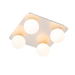Moderní koupelnové stropní svítidlo ocelové hranaté 4-světelné – Cederic