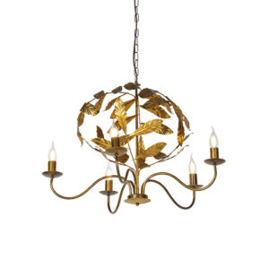 Vintage lustr starožitný zlatý 6 světel – Linden