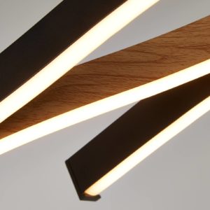 LED závěsné světlo Swirl černá/dřevo