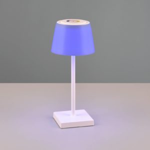 LED stolní lampa Sanchez, RGBW a stmívač, bílá