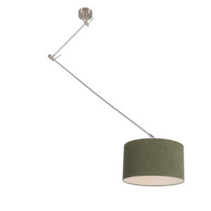 Závěsná lampa ocelová se stínidlem 35 cm zelená nastavitelná – Blitz I.