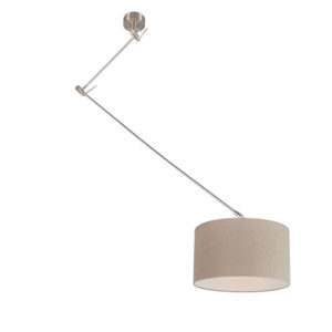 Závěsná lampa ocelová se stínidlem 35 cm nastavitelná taupe – Blitz I.