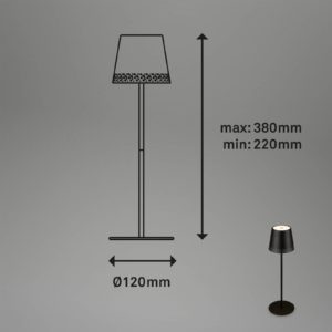 LED stolní lampa Kiki s baterií 3 000K