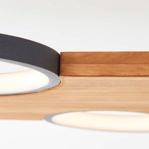 LED stropní světlo Cheesy ze dřeva