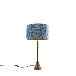 Art Deco stolní lampa bronzový sametový odstín motýl design 35 cm – Pisos