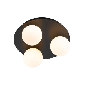 Moderní koupelnové stropní svítidlo černé 3-světlo – Cederic