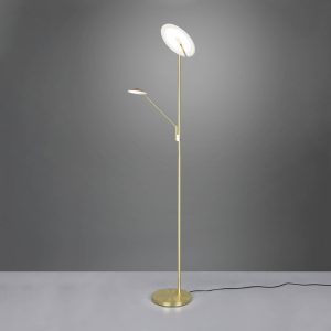 LED stojací lampa Brantford lampa na čtení mosaz